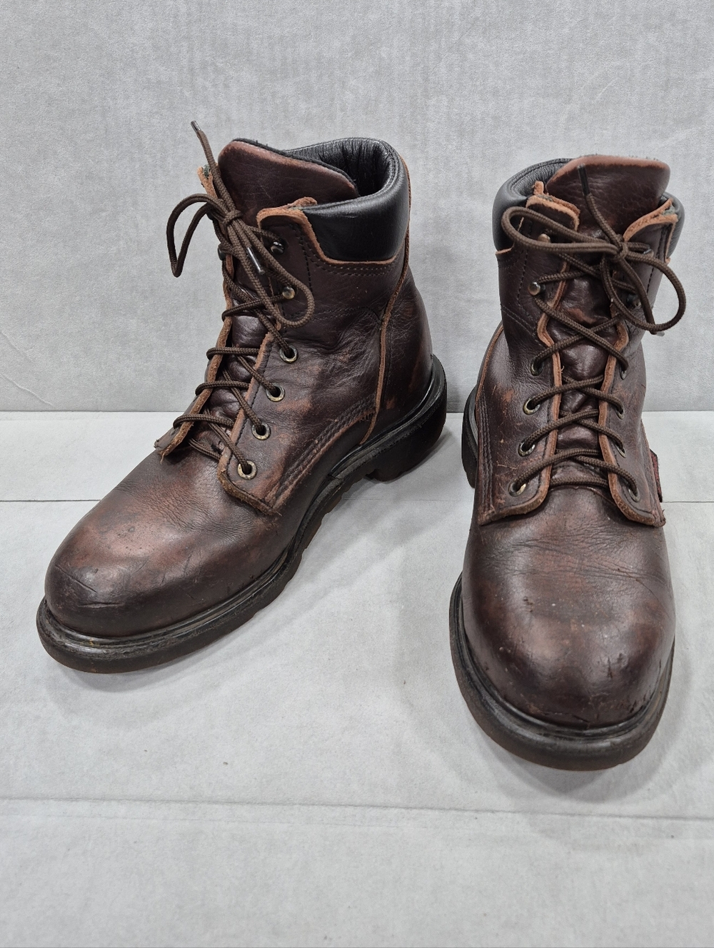 Red Wing 606 work boots men 8.5 E2 brown leather soft toe padded ankle